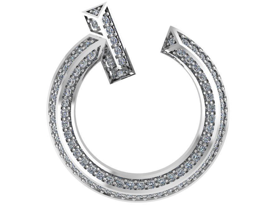 Rectangular Pyramid Circle Earrings 0520 3D print model_3