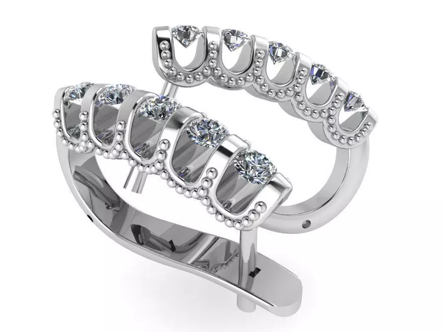 Diamond Milgrain Lever Back Earring 0521 3D print model