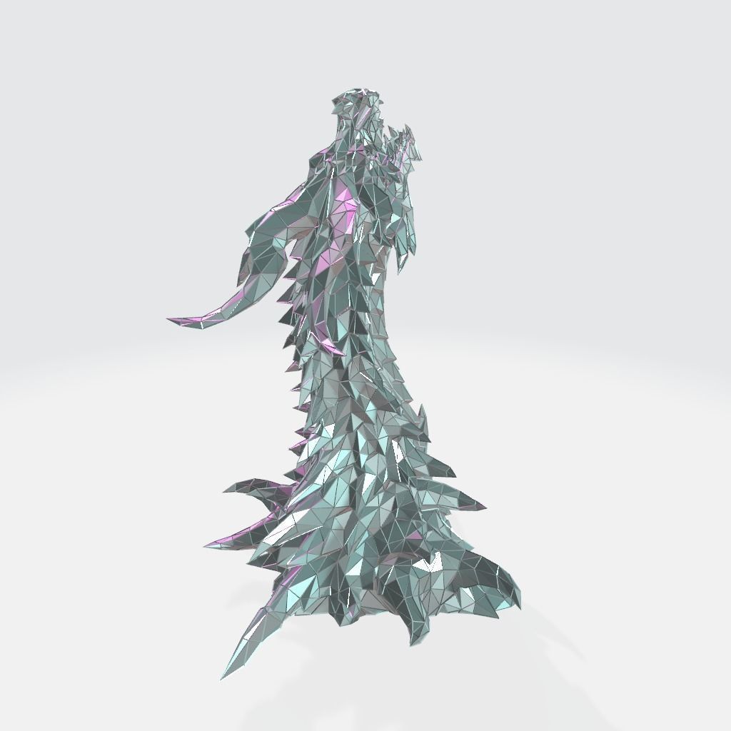 Alduin Elder Scrolls WIREFRAME VORONOI WIREMESH MESH 3D print model_4