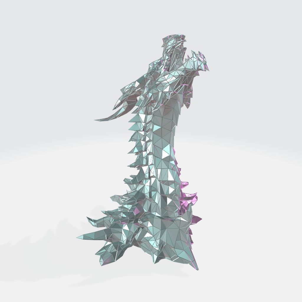 Alduin Elder Scrolls WIREFRAME VORONOI WIREMESH MESH 3D print model_2