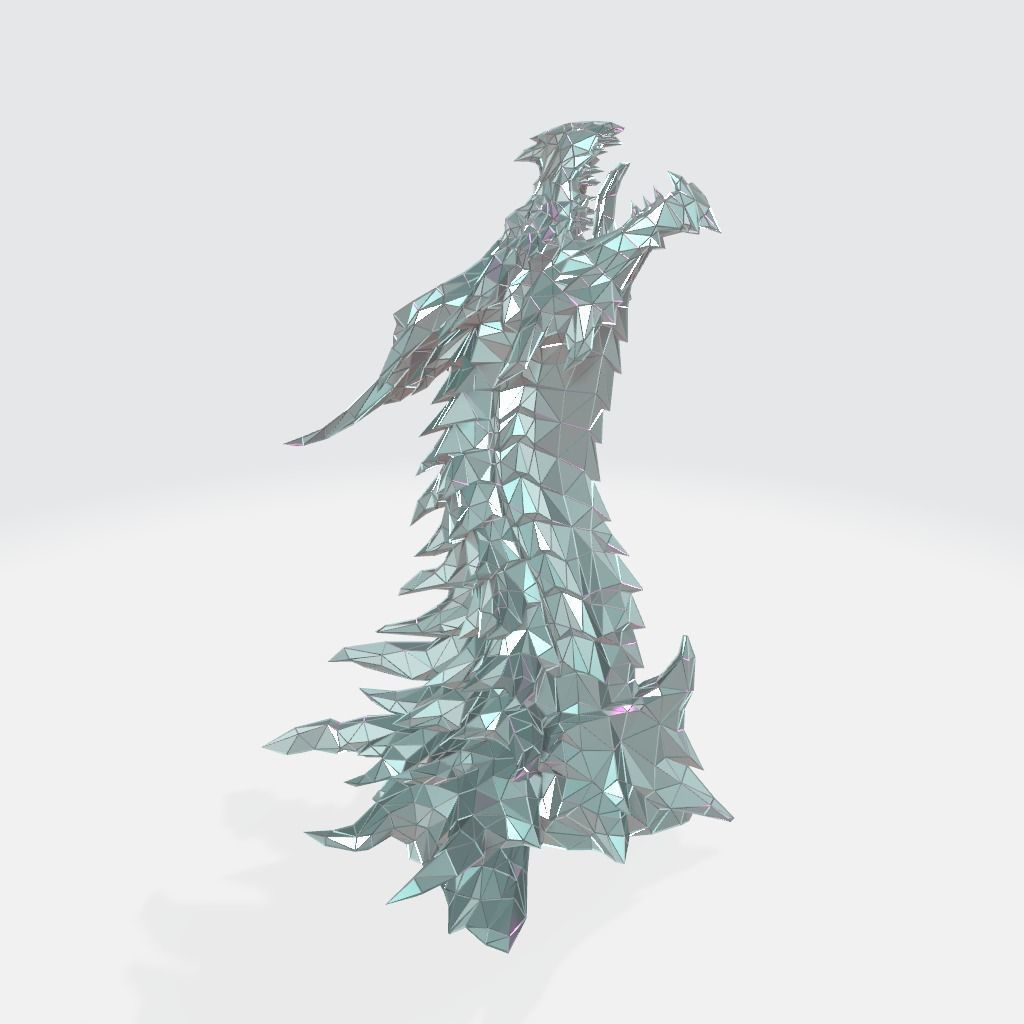 Alduin Elder Scrolls WIREFRAME VORONOI WIREMESH MESH 3D print model_3