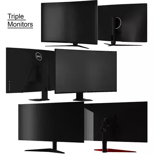 3 Monitors Set gaming monitor with stand