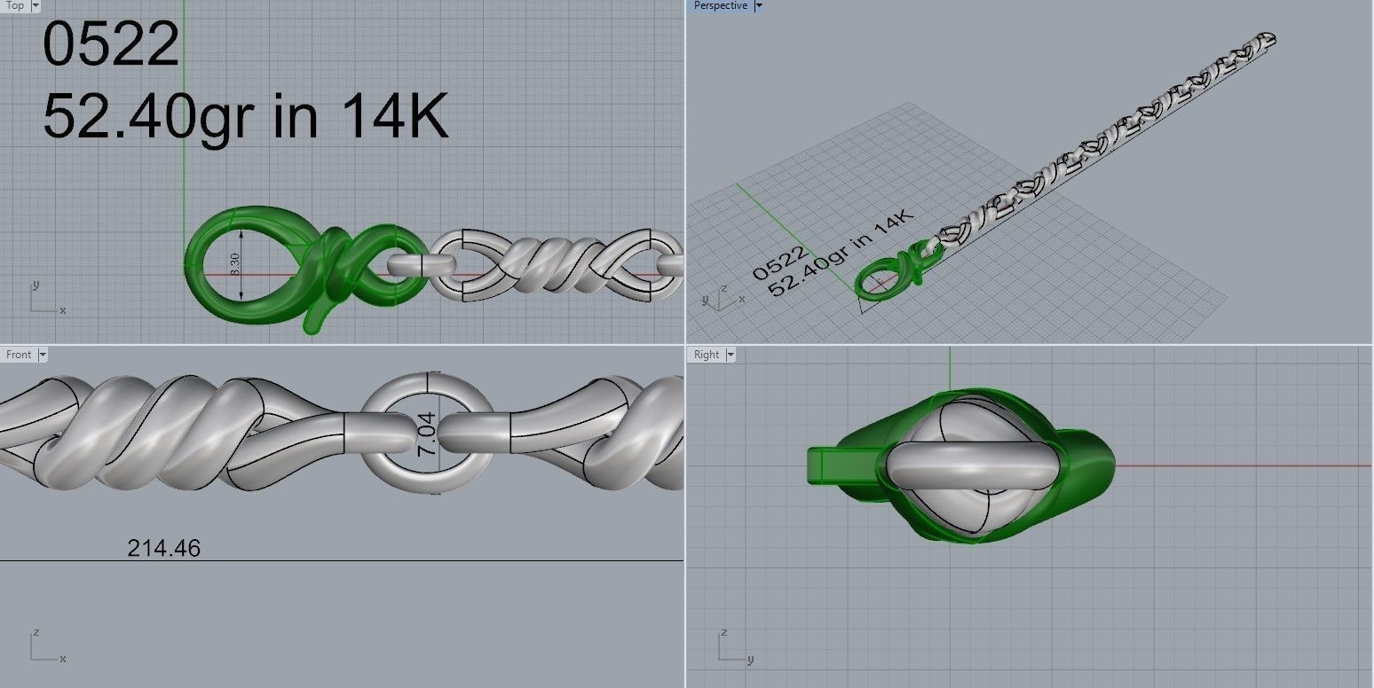 Figaro Style Bracelet 0522 3D print model_4