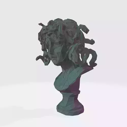 Medusa bust WIREFRAME VORONOI WIREMESH MESH