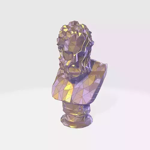 Heracles bust WIREFRAME VORONOI WIREMESH MESH