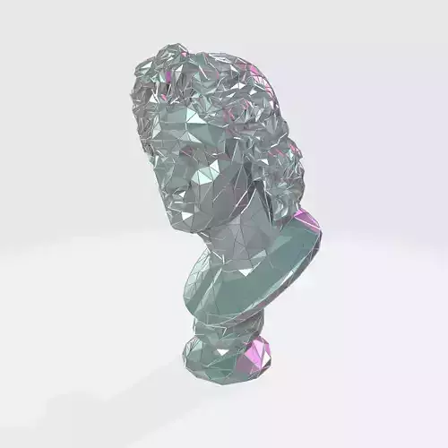 Alexander the Great bust WIREFRAME VORONOI WIREMESH MESH