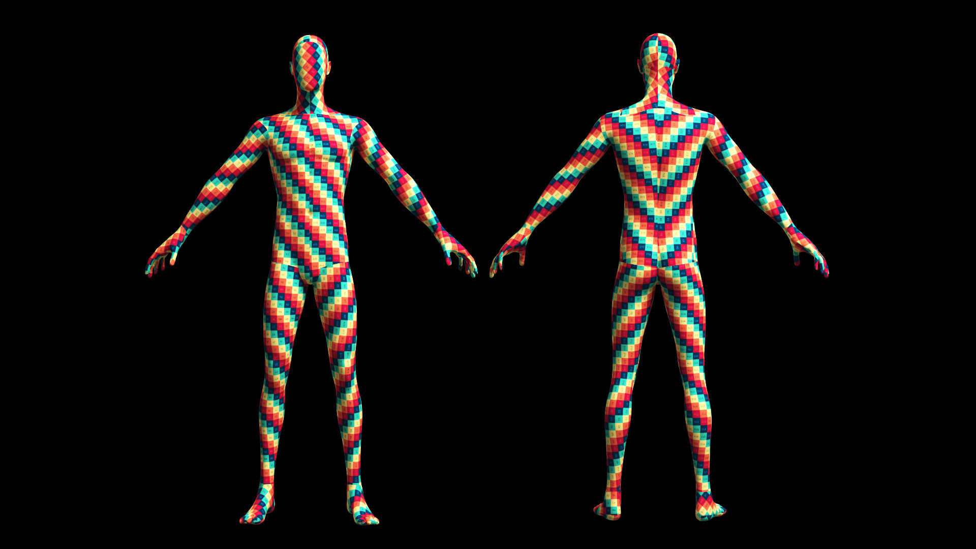 Animated Male Base Mesh v3 - 3 poses Low-poly 3D model_8