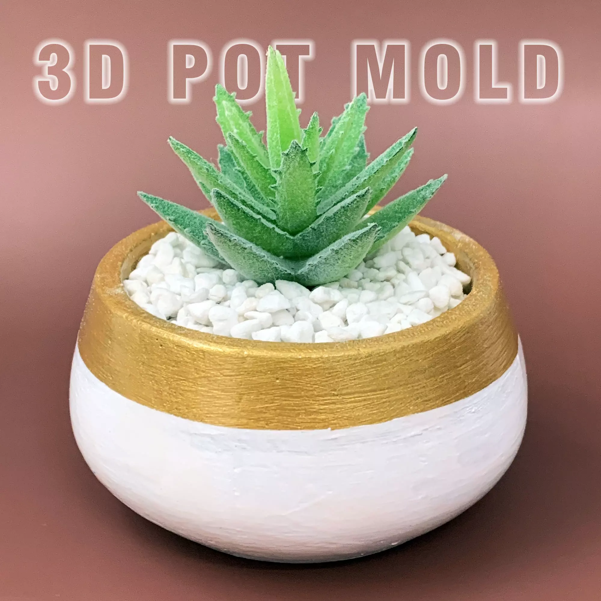 Concrete Modern Planter mold - 3D printed mold 3D print model_0