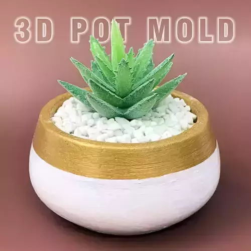 Concrete Modern Planter mold - 3D printed mold