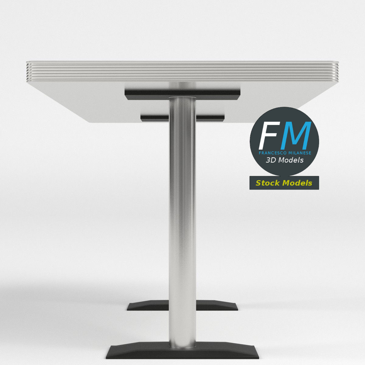 Diner booth table 2 3D model_4