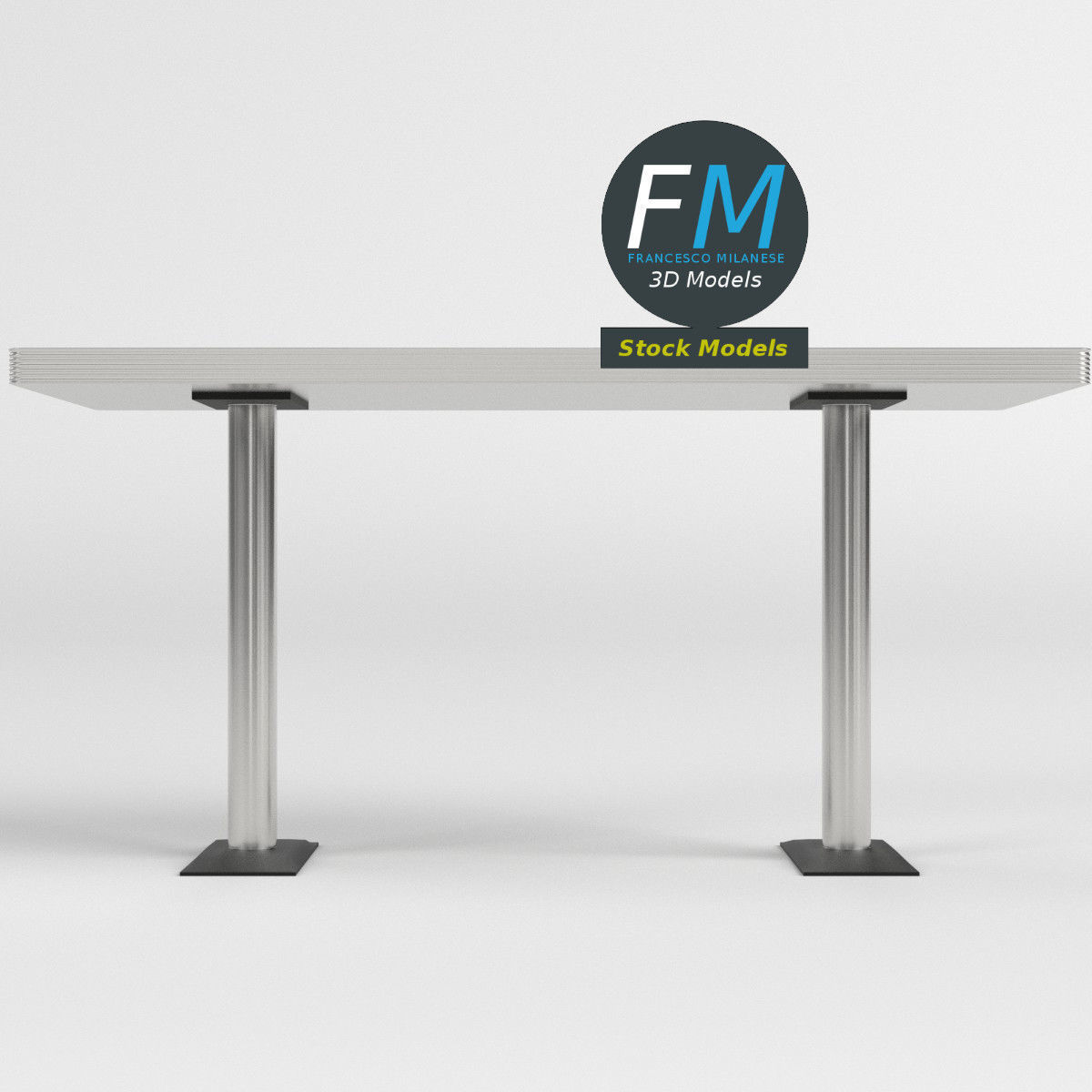Diner booth table 2 3D model_3