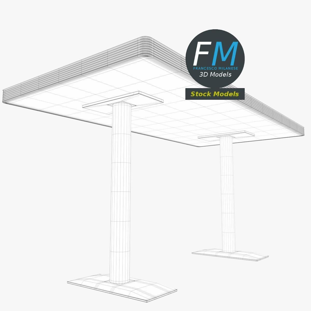 Diner booth table 2 3D model_8