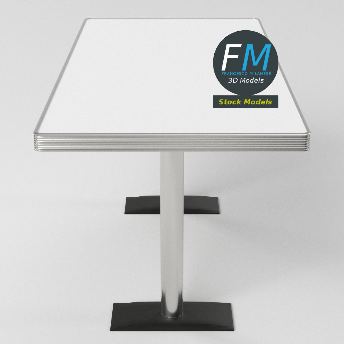 Diner booth table 2 3D model_5