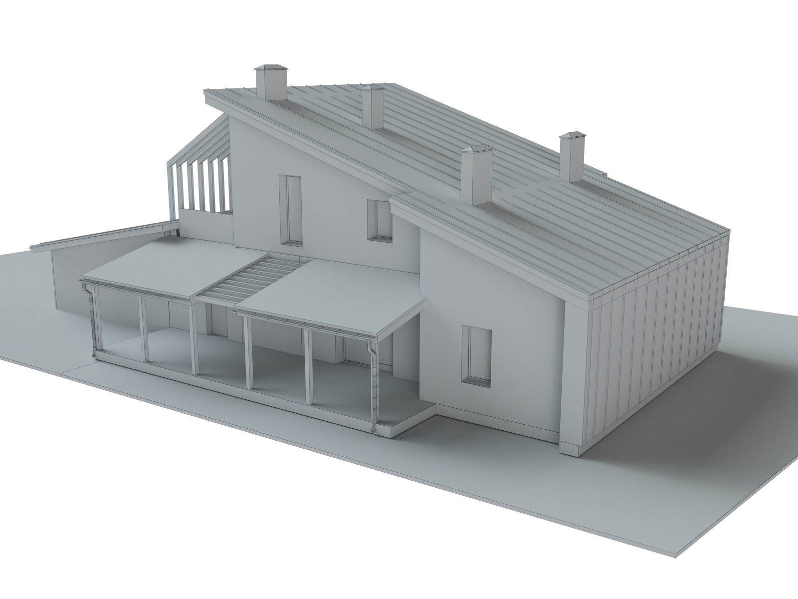 Modern House 3D model_6