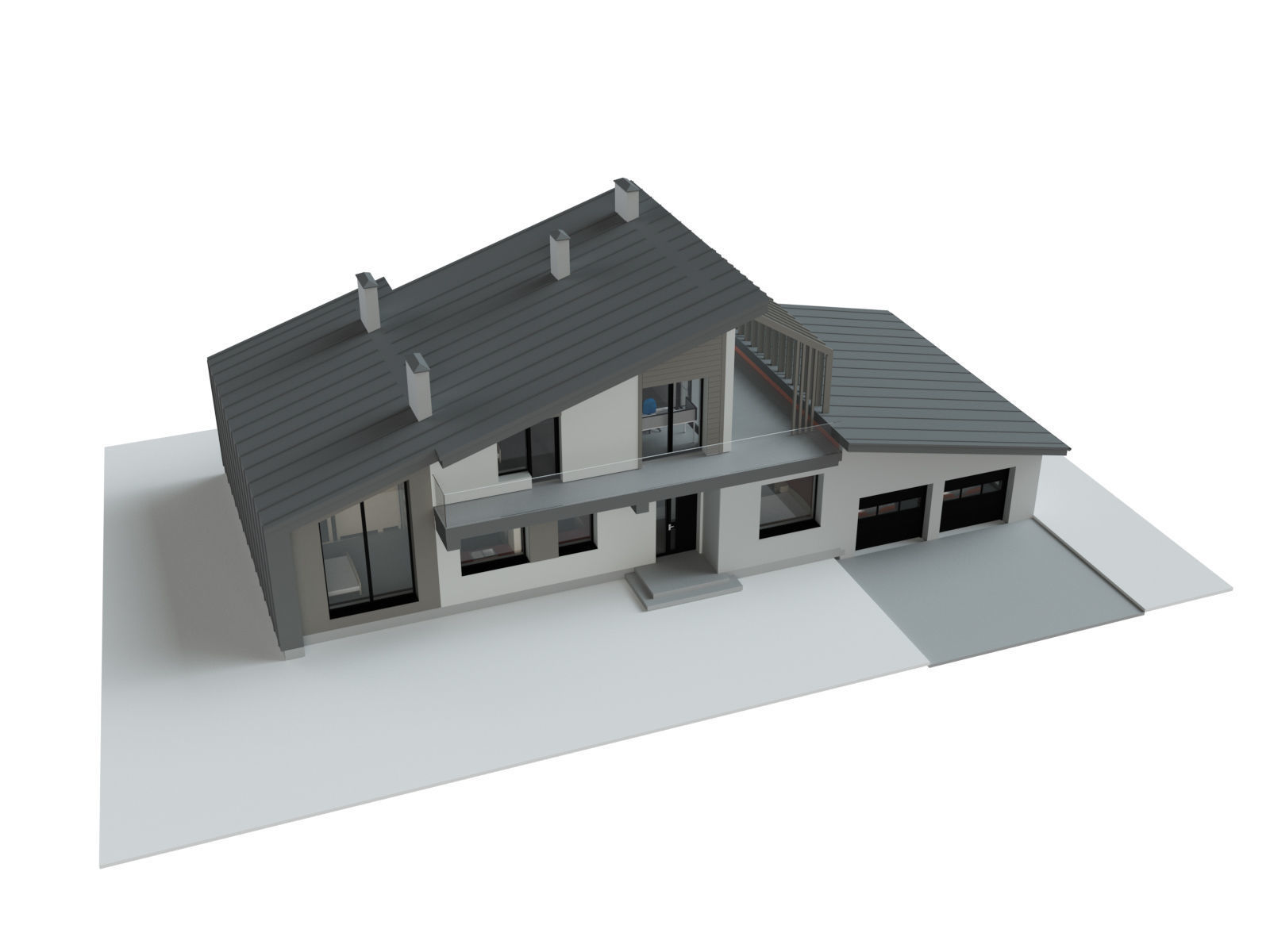 Modern House 3D model_1