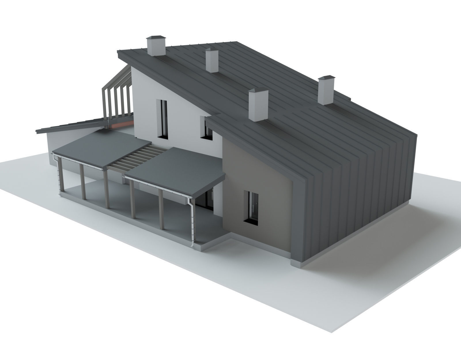 Modern House 3D model_2
