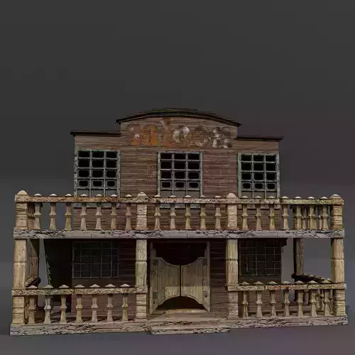 western saloon Low-poly 3D model