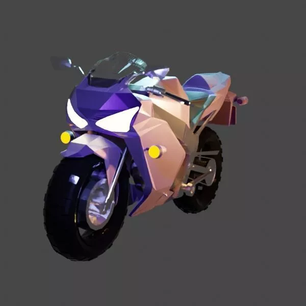 Kawasaki ZX-6R 2003-2004 Low-poly 3D model