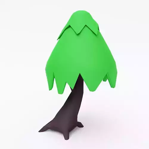 Cartoon tree 3d model  Low-poly 3D model