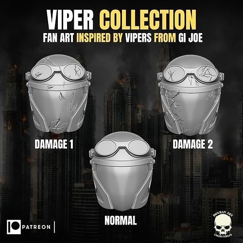 Viper Collection Fan Art Heads for Action Figures 3D print model