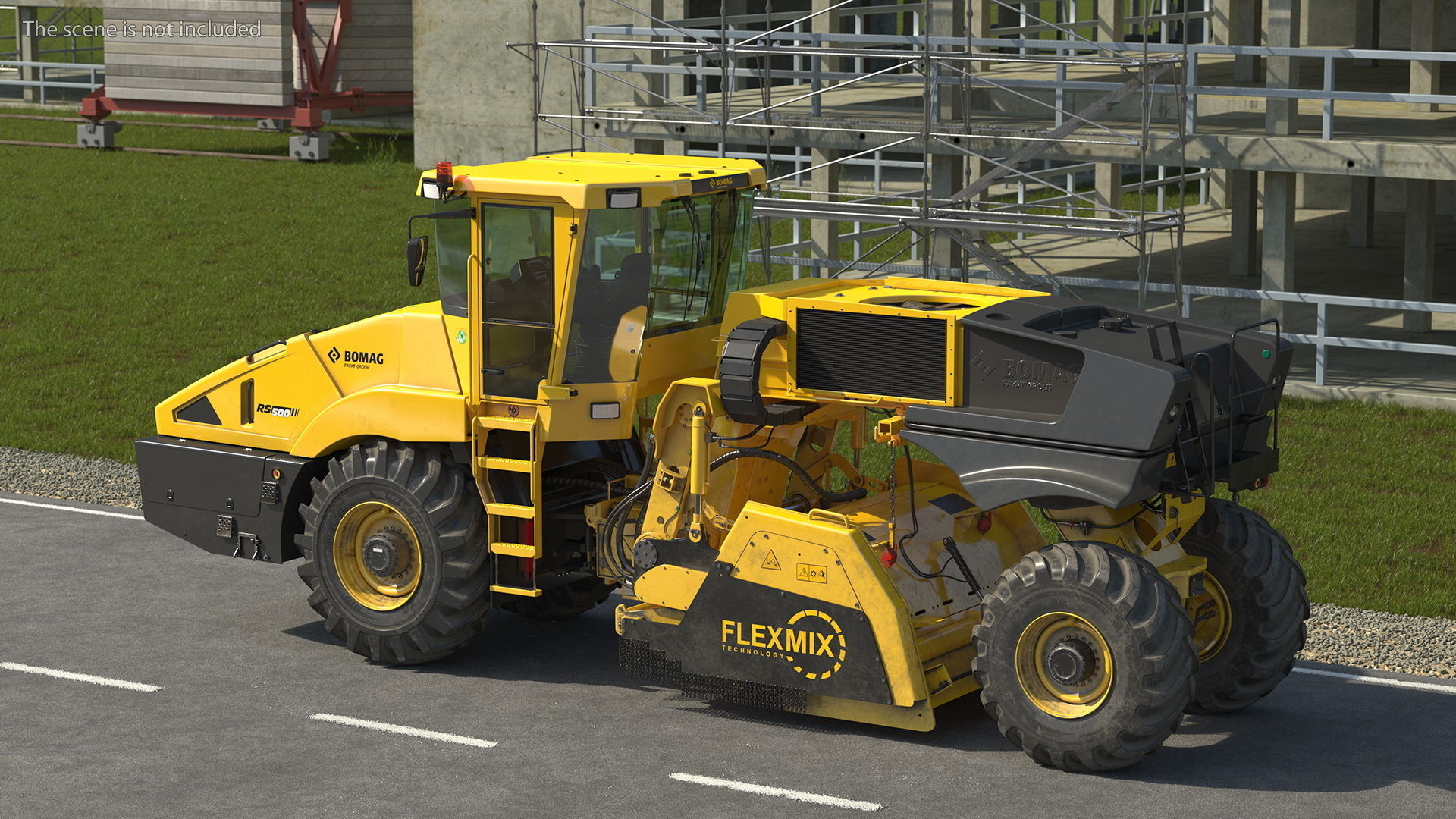 Bomag RS500 Recycler Stabilizer Rigged 3D model_3