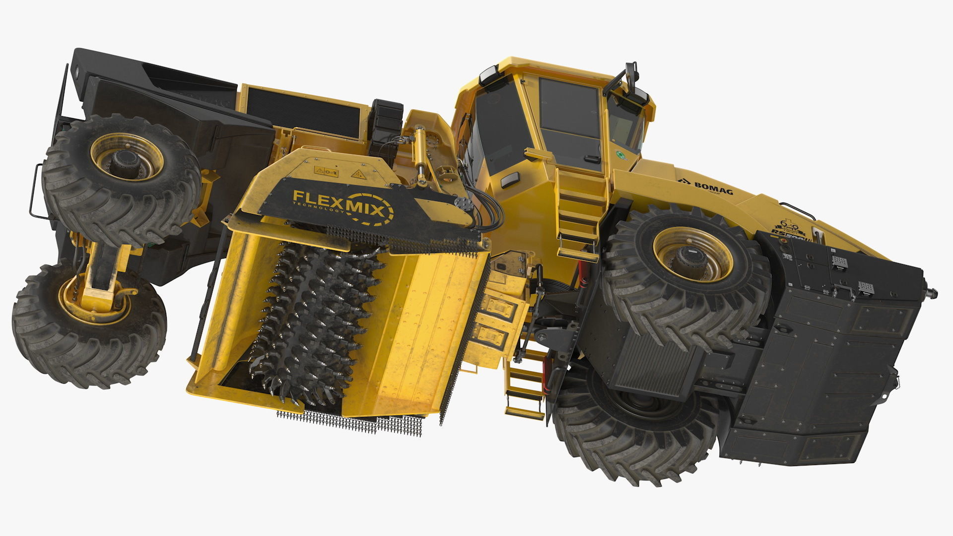 Bomag RS500 Recycler Stabilizer Rigged 3D model_13