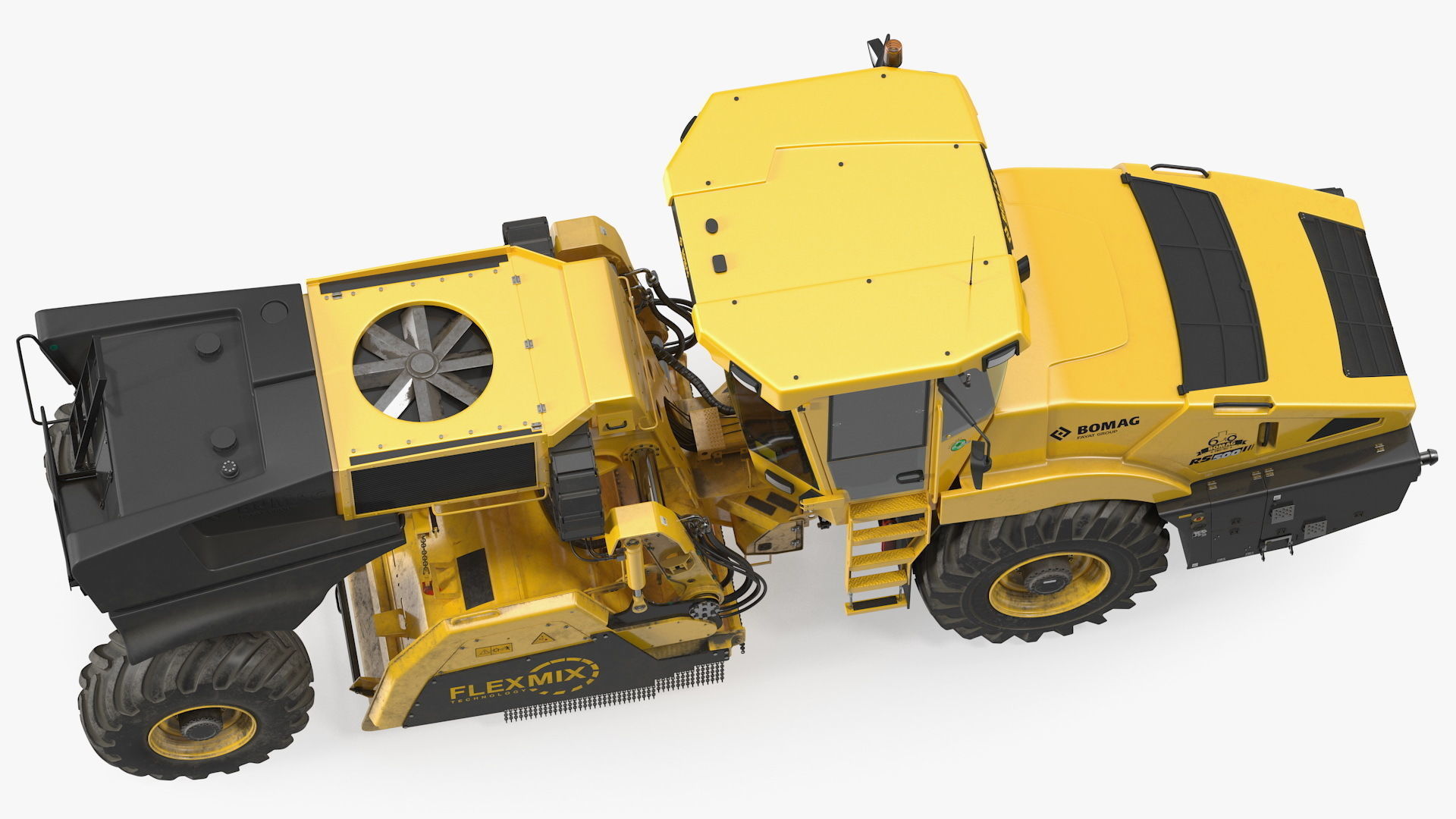 Bomag RS500 Recycler Stabilizer Rigged 3D model_12