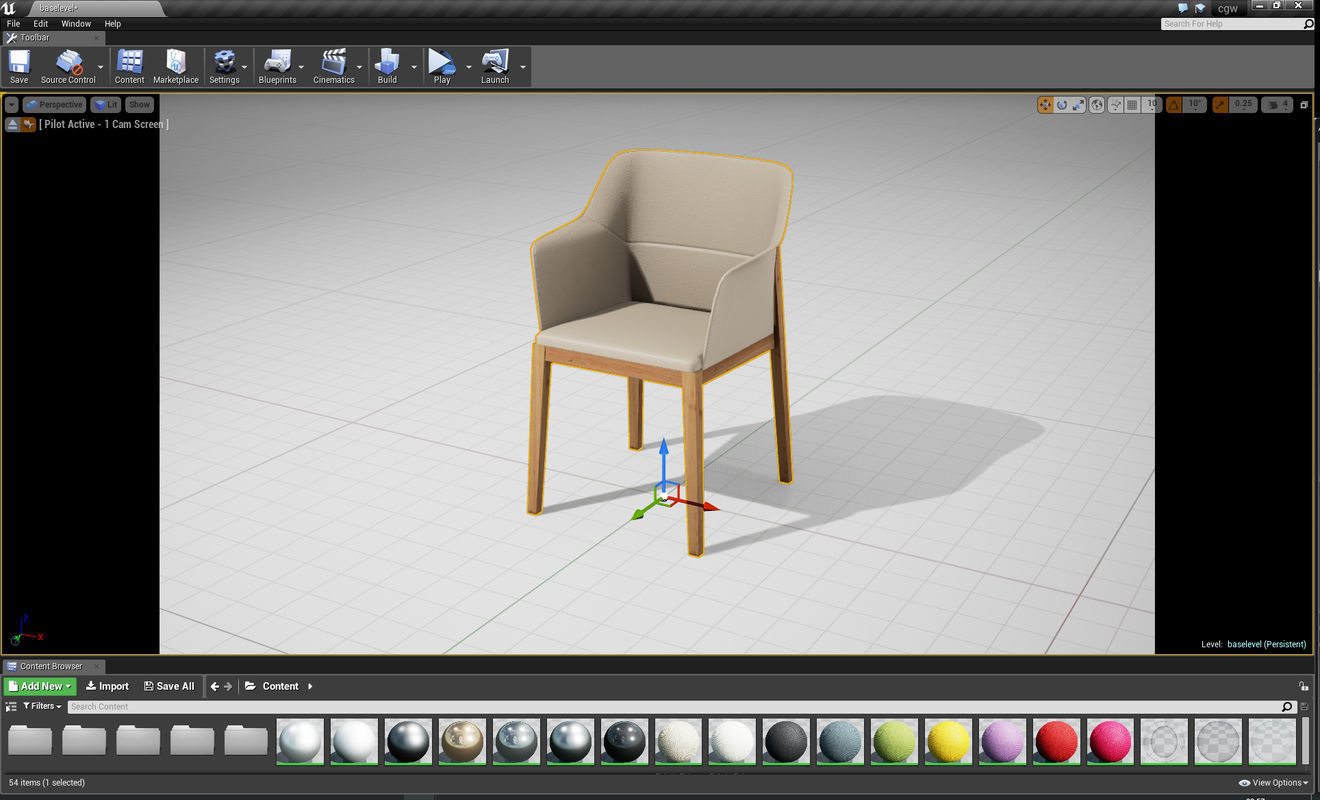 Molteni and C Tivan Chair UE4 Low-poly 3D model_3