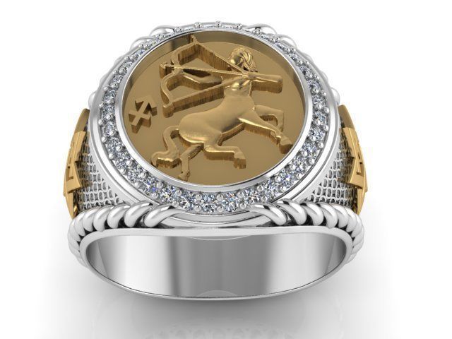 sagittarius ring zodiac 3D print model_9