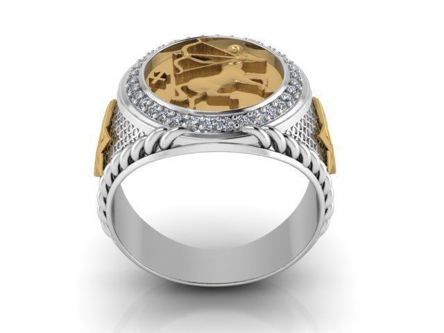 sagittarius ring zodiac 3D print model_11