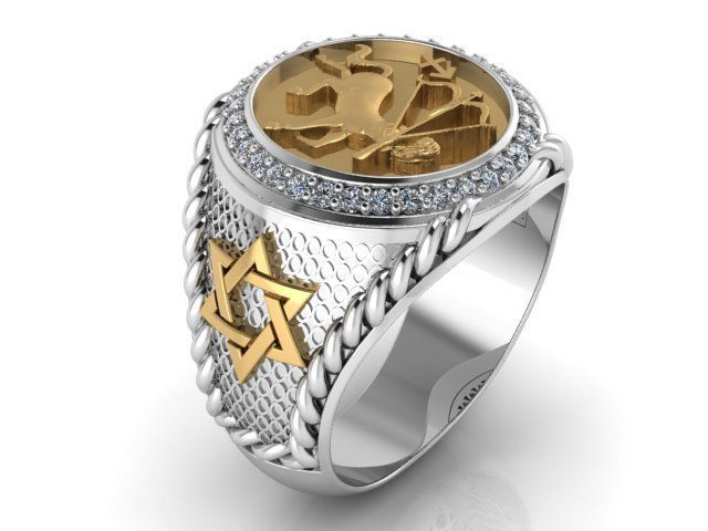 sagittarius ring zodiac 3D print model_18