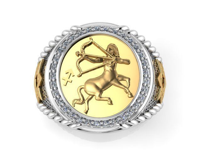 sagittarius ring zodiac 3D print model_2