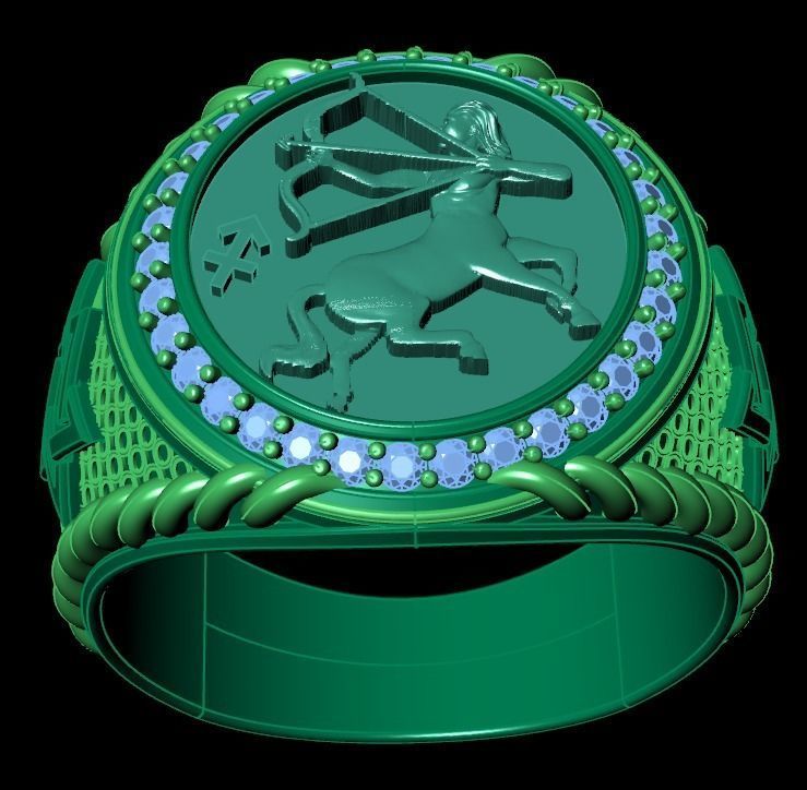 sagittarius ring zodiac 3D print model_6
