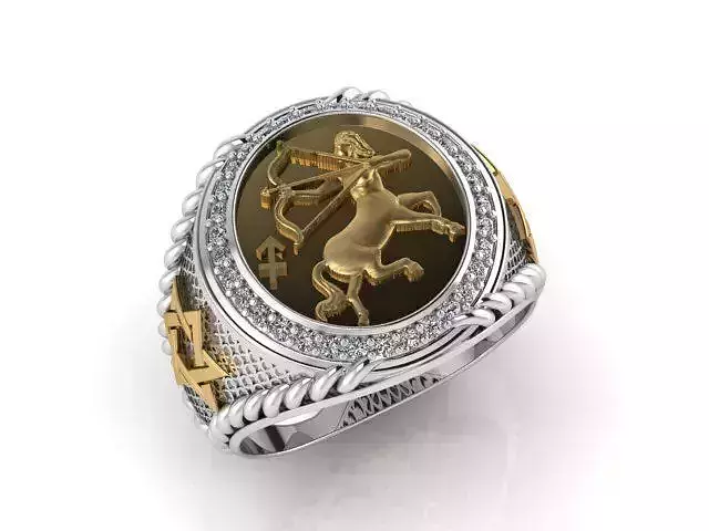 sagittarius ring zodiac 3D print model