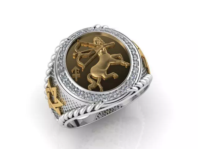 sagittarius ring zodiac 3D print model_0