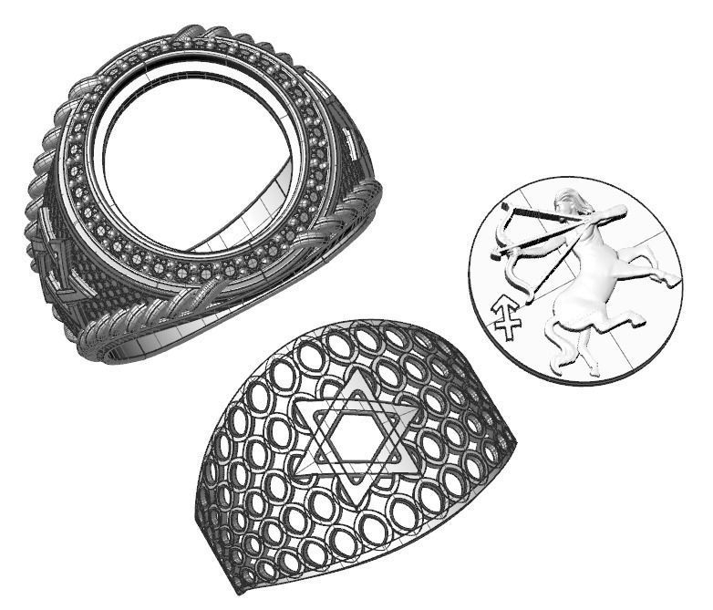 sagittarius ring zodiac 3D print model_1