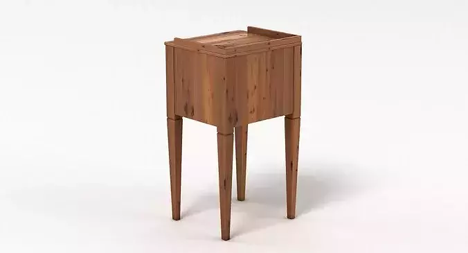 Bedside Table Low-poly 3D model 5