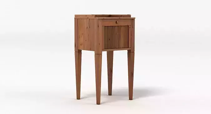 Bedside Table Low-poly 3D model 6
