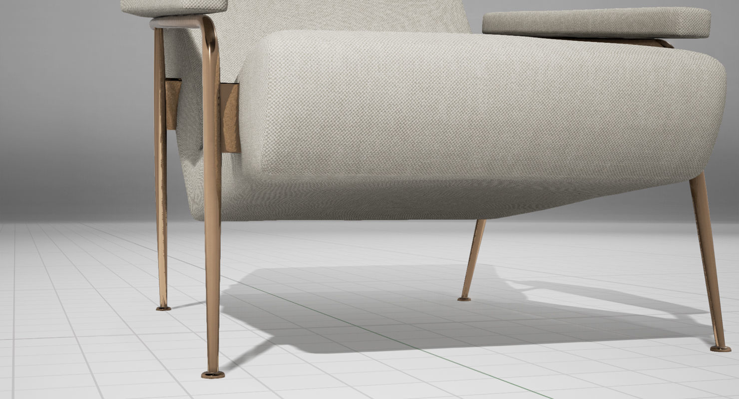 MolteniC D-153-1 Chair Low-poly 3D model_1