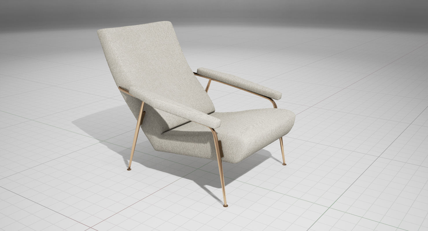 MolteniC D-153-1 Chair Low-poly 3D model_7