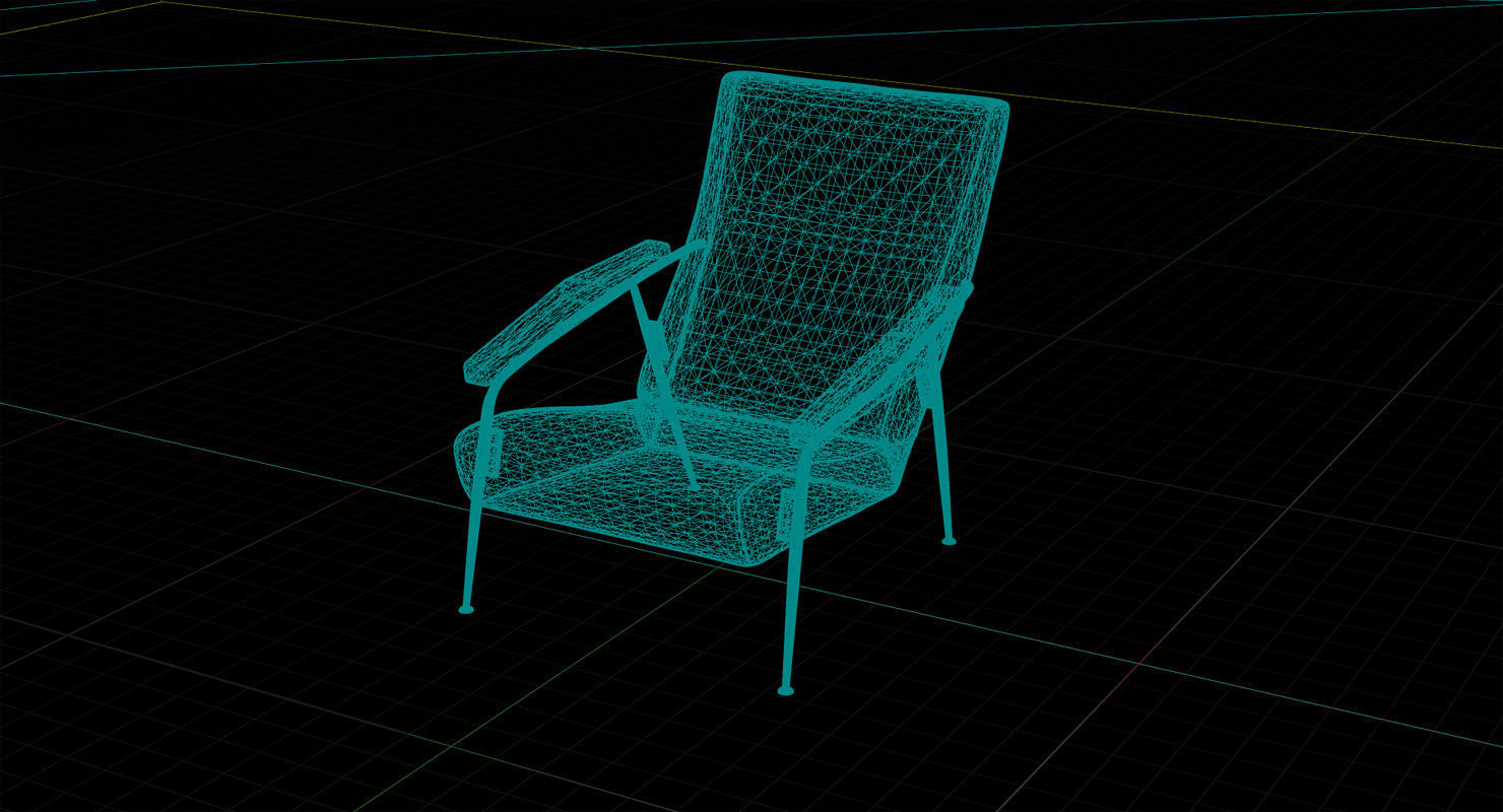 MolteniC D-153-1 Chair Low-poly 3D model_5