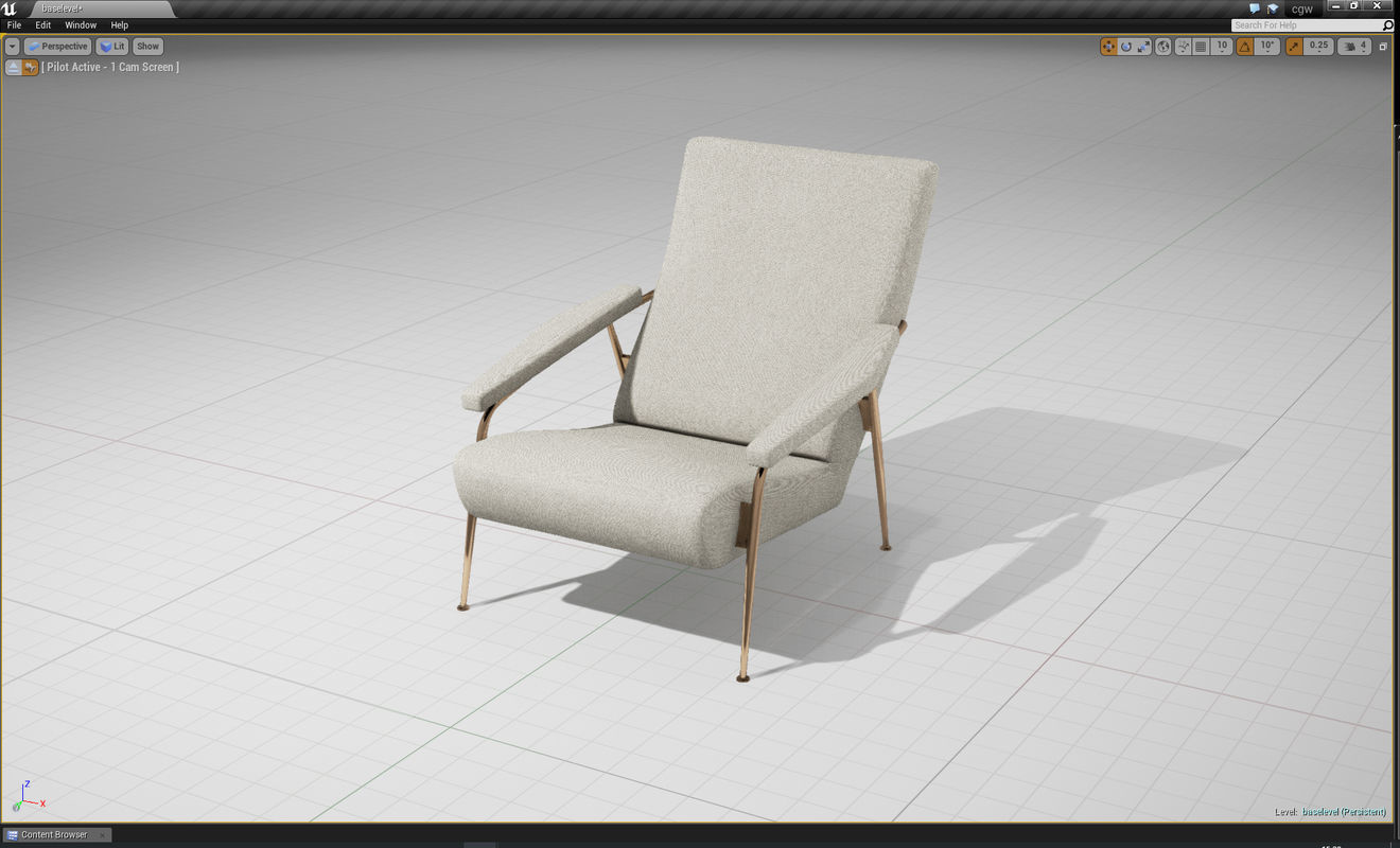 MolteniC D-153-1 Chair Low-poly 3D model_3