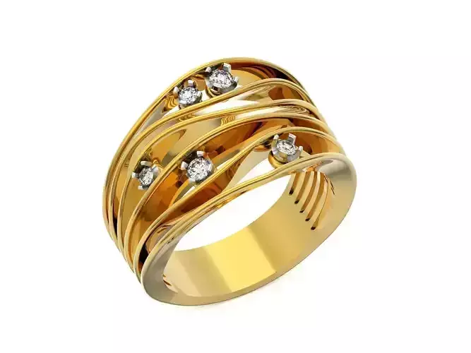 fashion engagement ring with diamonds  Annamaria Cammilli 