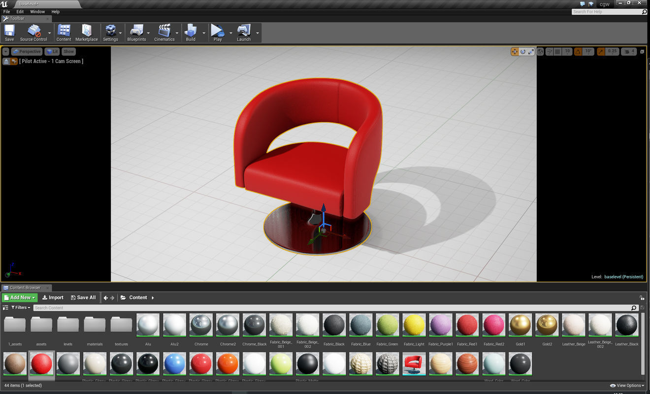 Swivel Furniture Design of Choo Chair UE4 3D model_1
