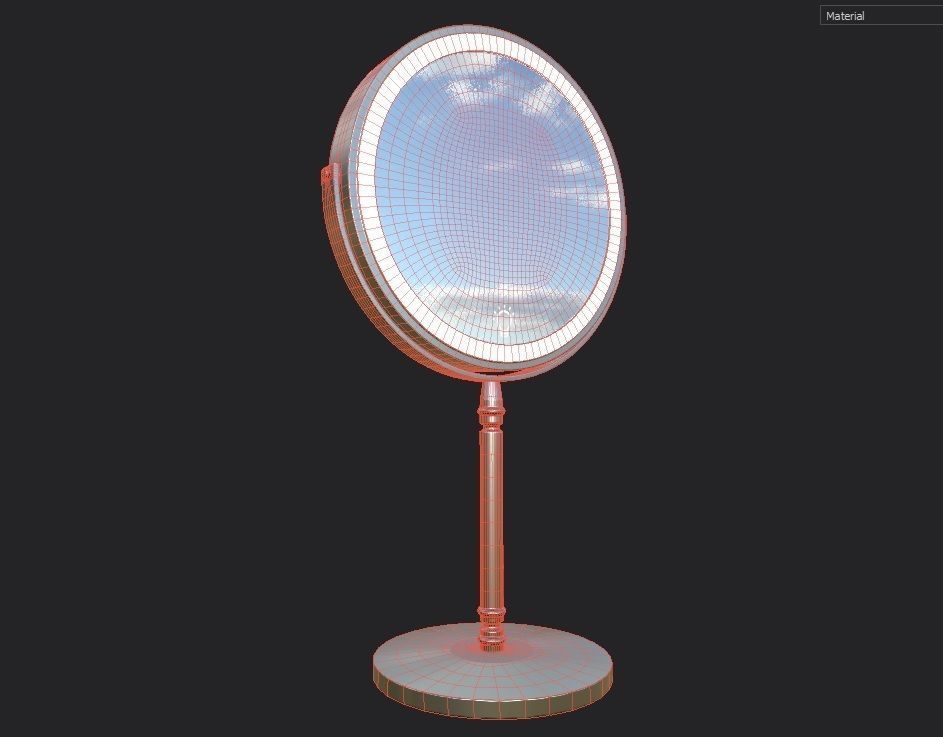 Make Up Mirror 01 Low-poly 3D model_1