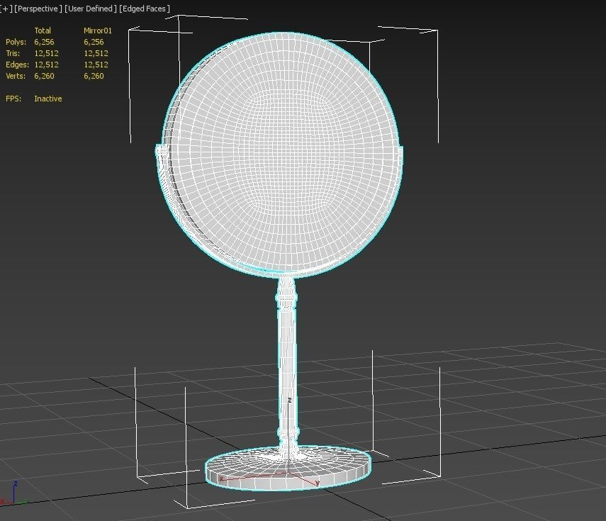 Make Up Mirror 01 Low-poly 3D model_15