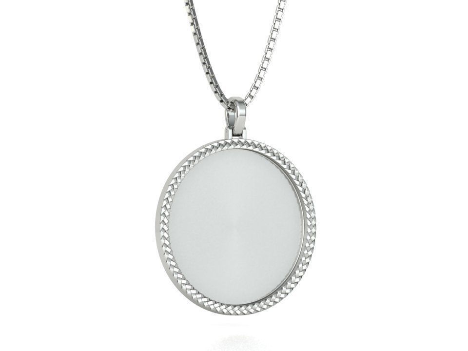 Memory Round Pendant 35mm size Frame Pendant 3dmodel 3D print model_33