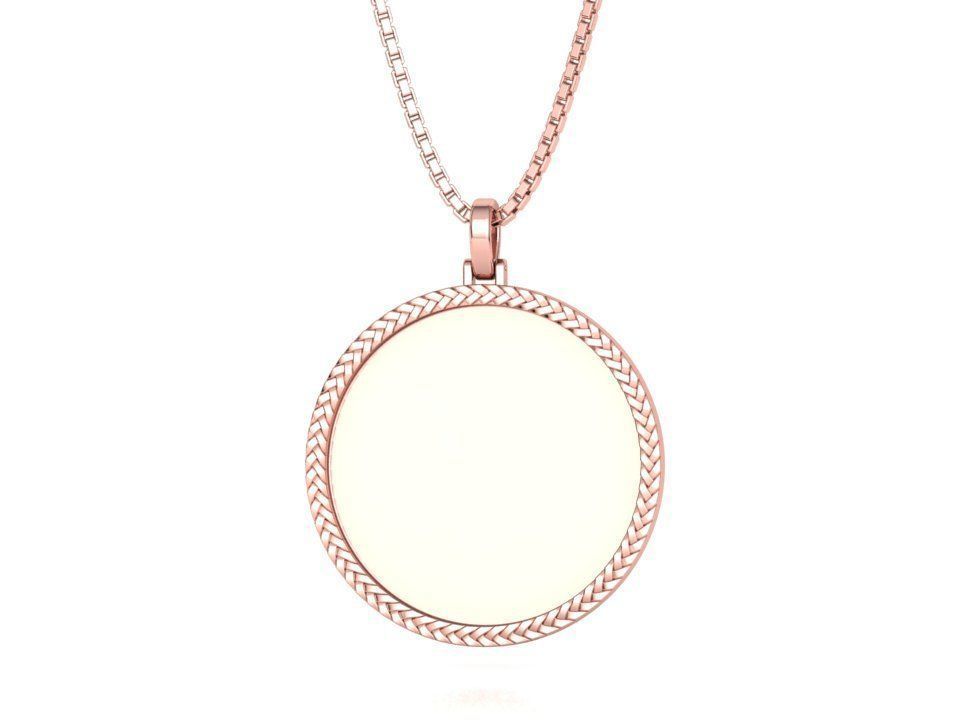 Memory Round Pendant 35mm size Frame Pendant 3dmodel 3D print model_31