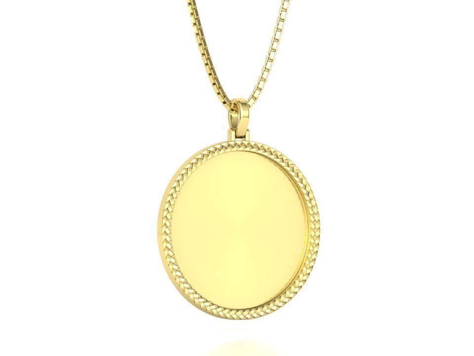 Memory Round Pendant 35mm size Frame Pendant 3dmodel 3D print model_35