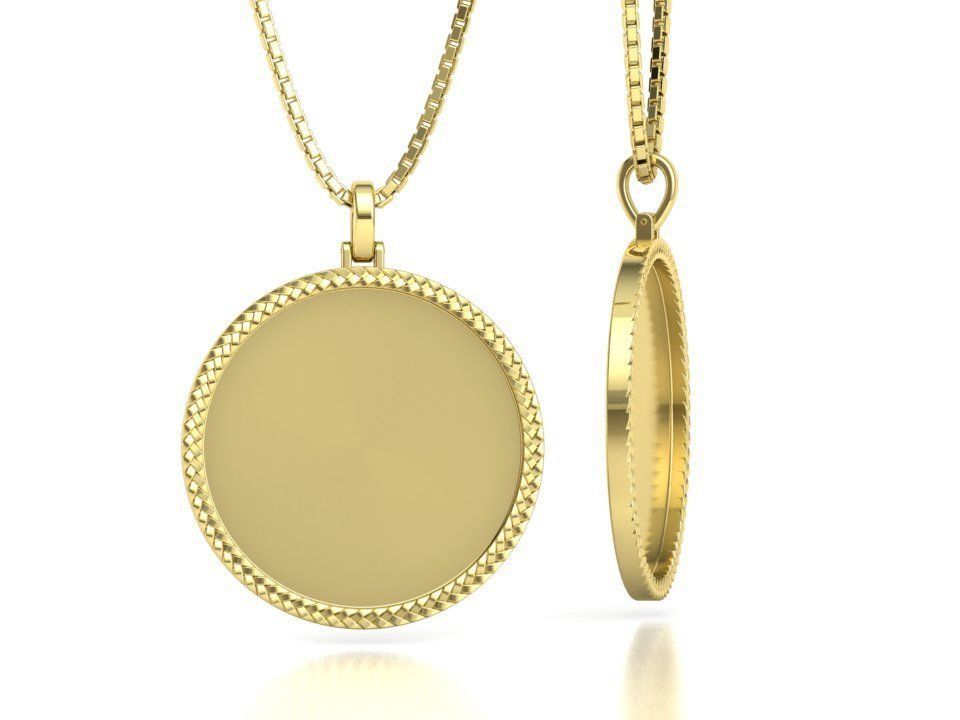 Memory Round Pendant 35mm size Frame Pendant 3dmodel 3D print model_3